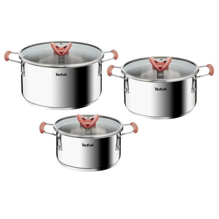 Tefal OptiSpace Cookware Set 6PC SS Stacking Induction